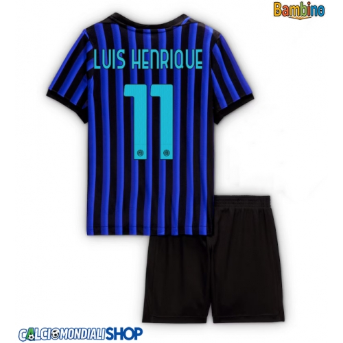 Maglie da calcio Inter Milan Luis Henrique #11 Prima Maglia Bambino 2025-26 Manica Corta + Pantaloni corti)